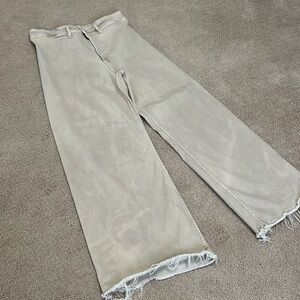 Zara High Waist Marine Jeans. Sz 12 Tan Denim Raw Hem Great condition!